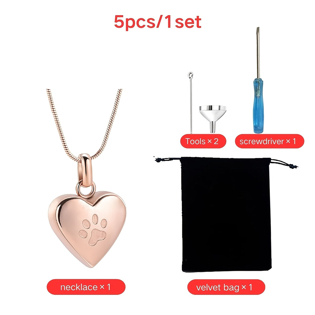 Urn Necklace Heart Pet