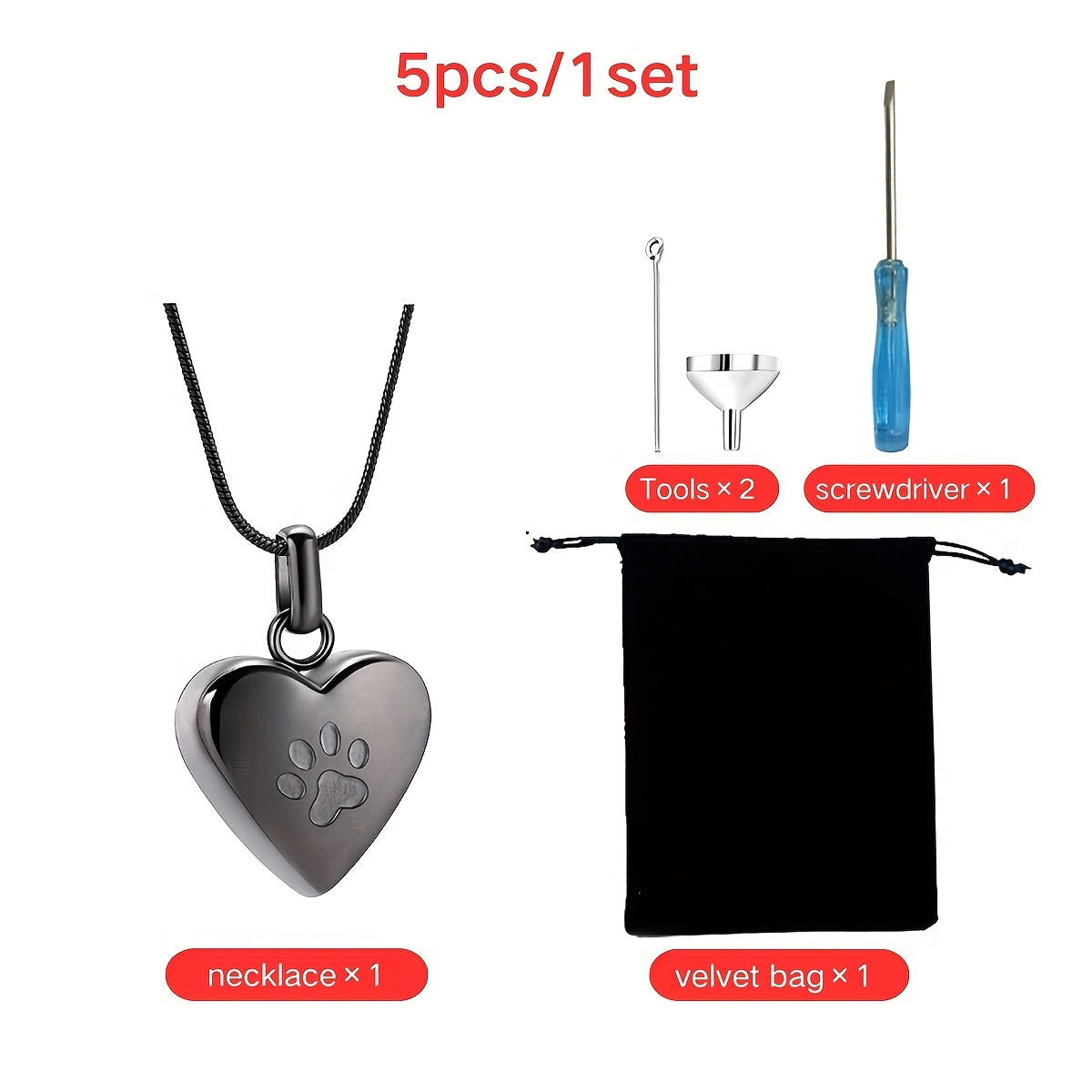 Urn Necklace Heart Pet