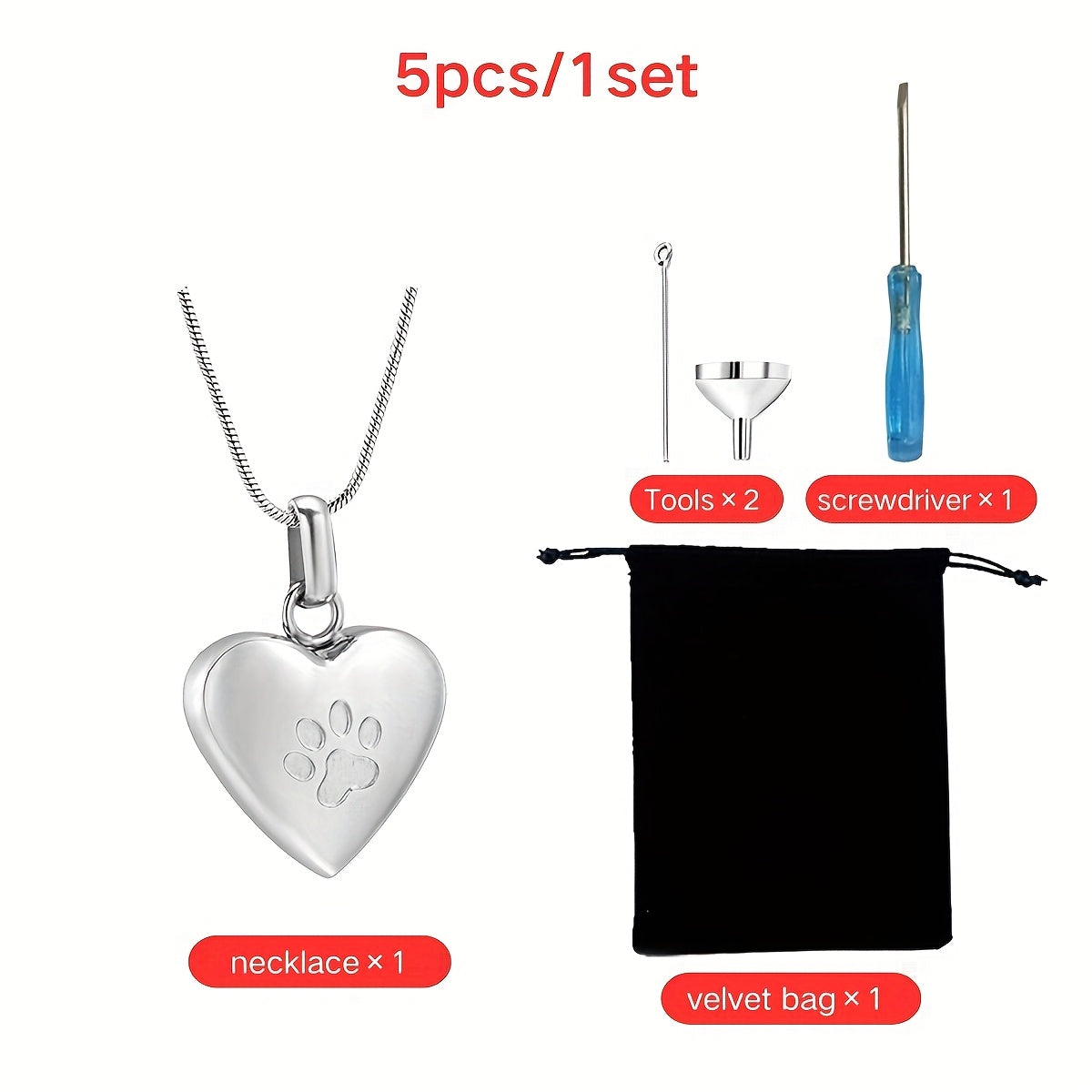 Urn Necklace Heart Pet
