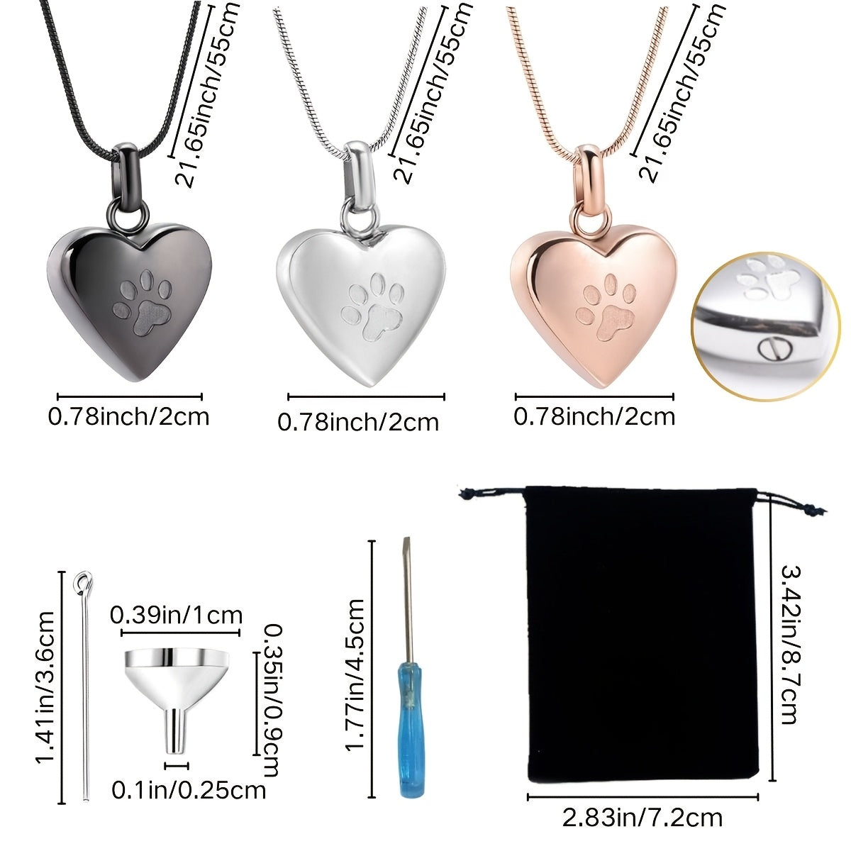 Urn Necklace Heart Pet