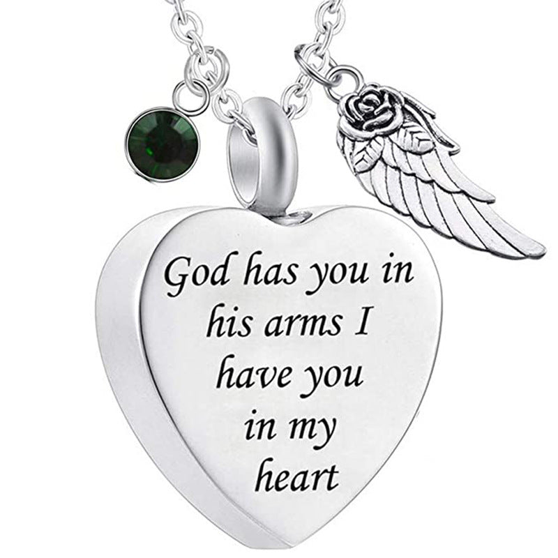 Urn Necklace "Heart & Wing"