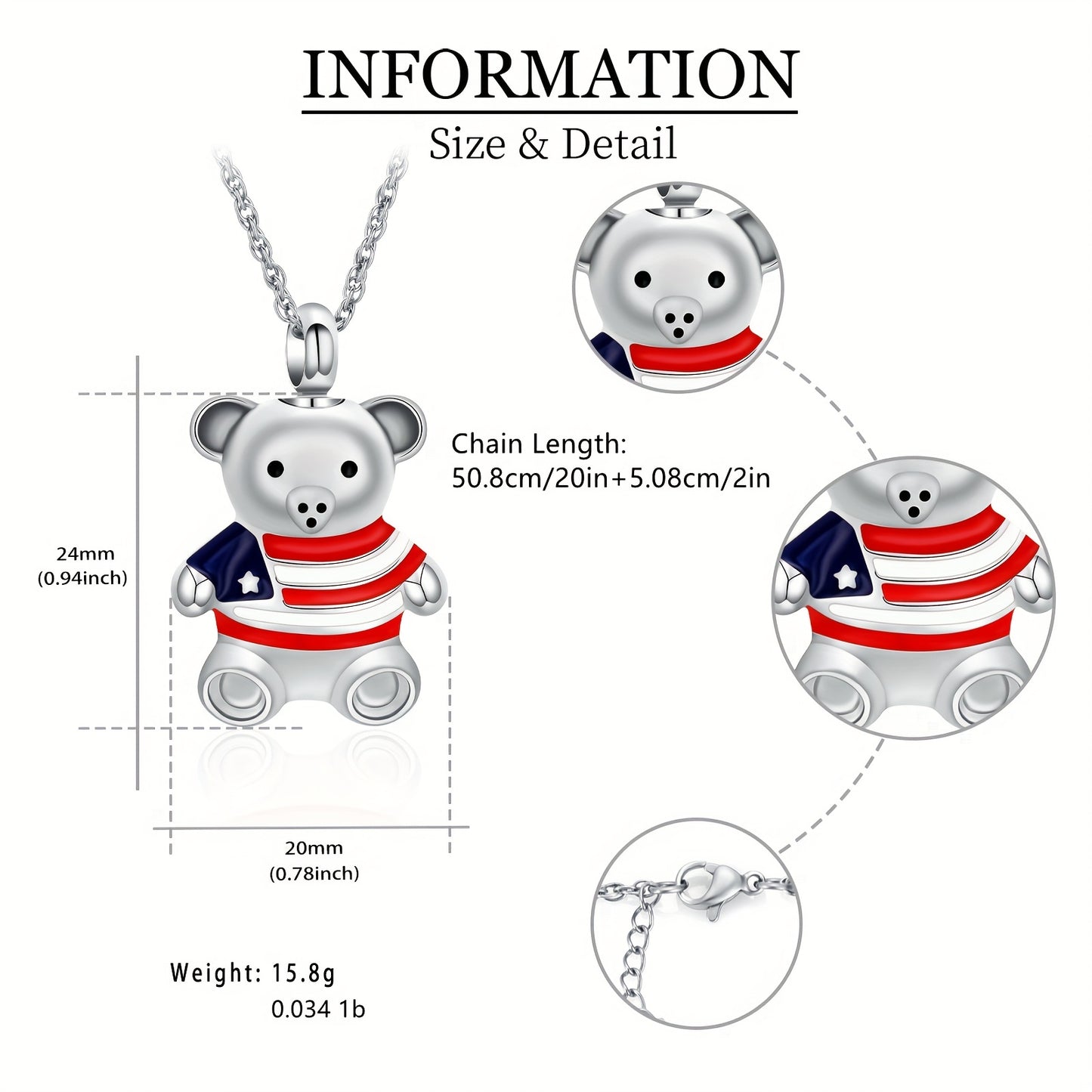 Urn Necklace "Flag Bear"