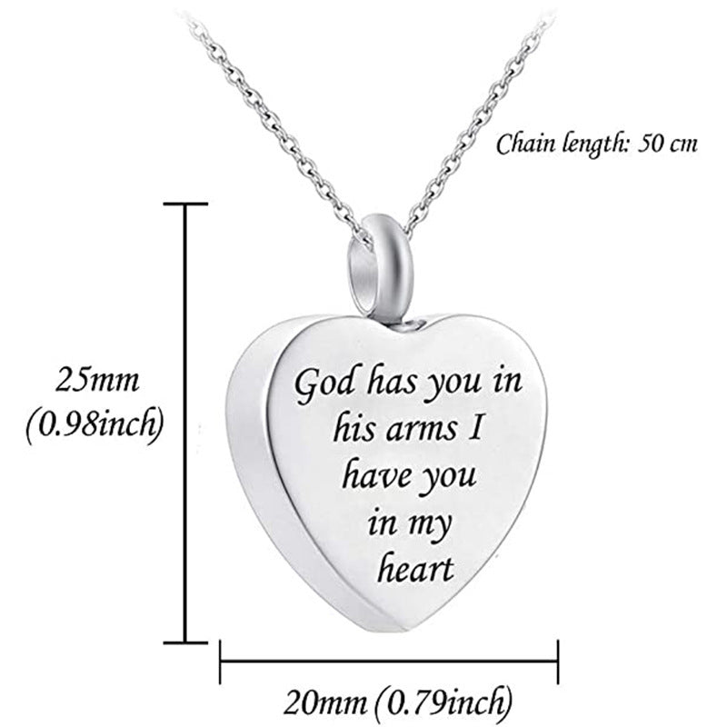 Urn Necklace "Heart & Wing"