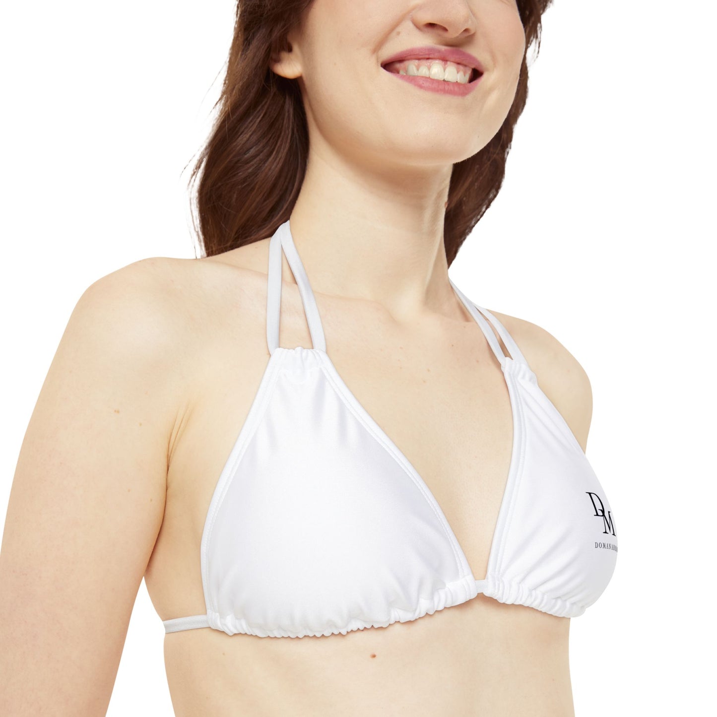 Strappy Triangle Bikini Top (AOP)