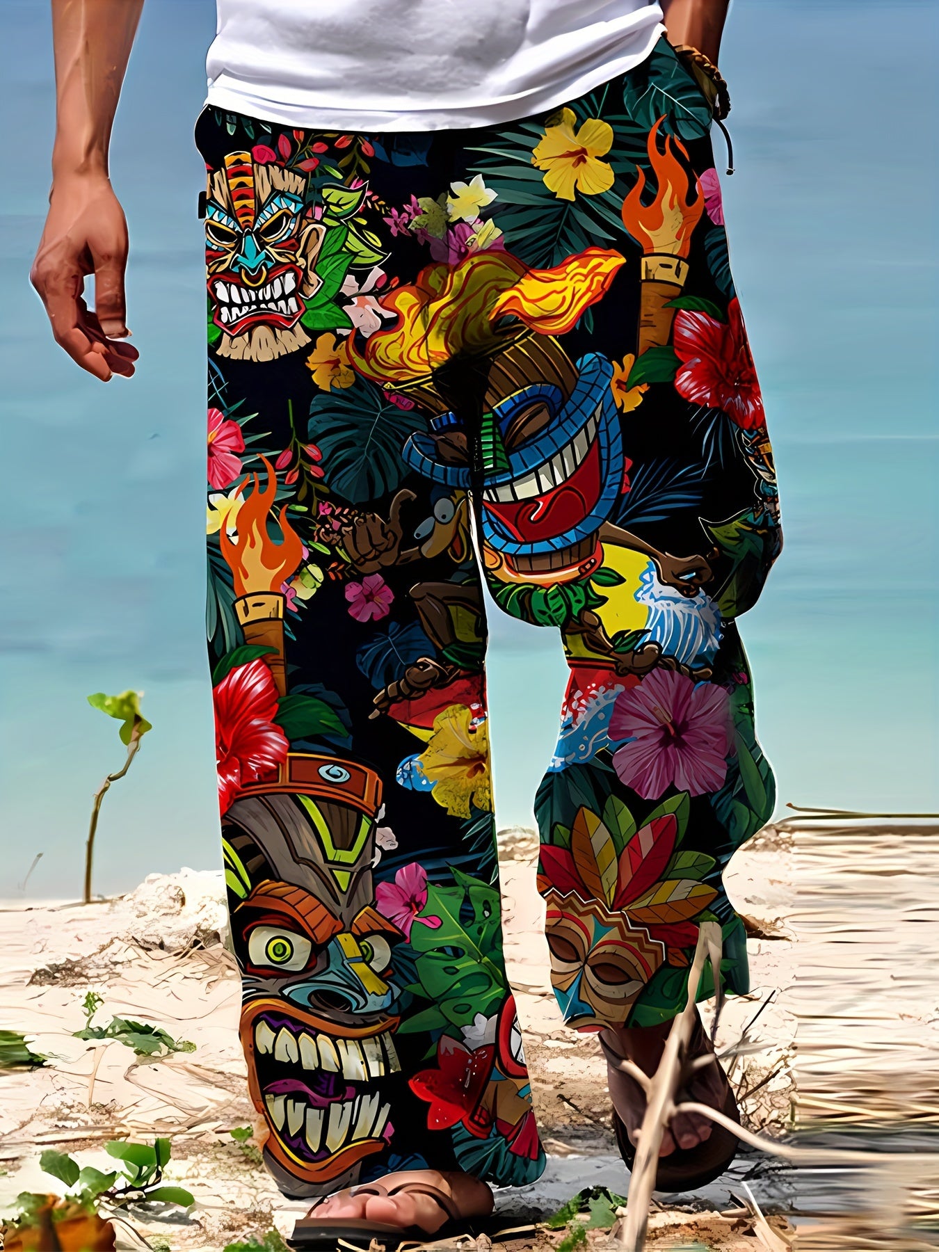 Tropical Style Beach & Vacation Pants Breezy Summer